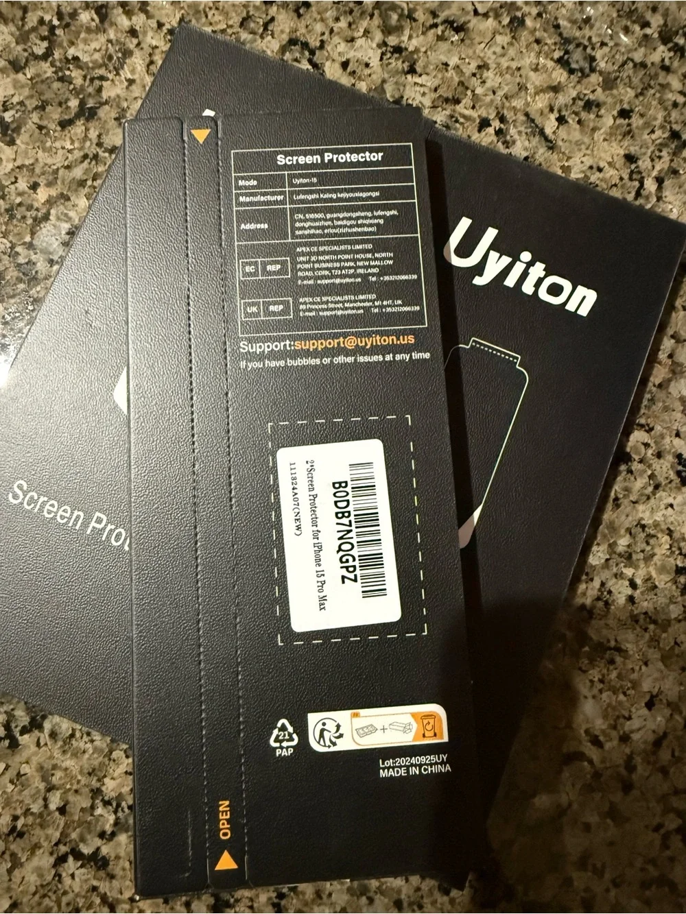Uyiton Screen Protector for iPhone 15 Pro Max